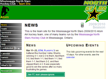 Mississauga North Stars 2009/2010